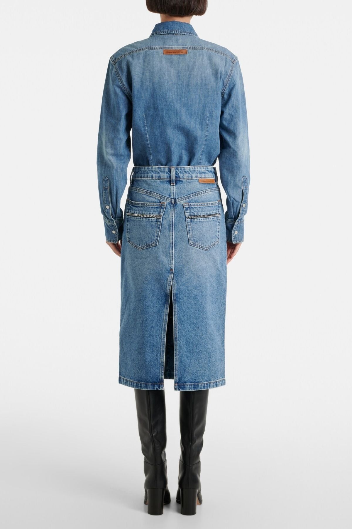 Stella McCartney Chain Pocket Denim Skirt - Medium Vintage Blue