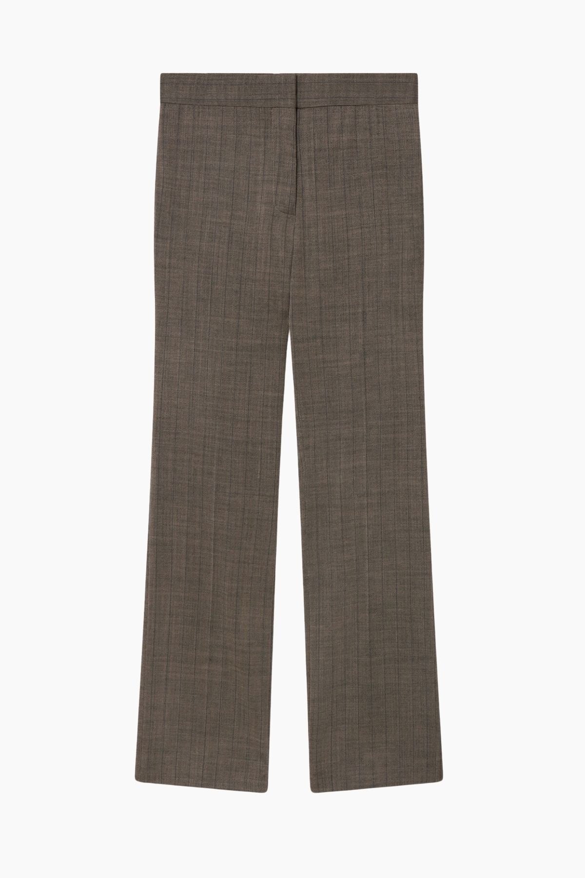 Stella McCartney Checked Straight-Leg Wool Trousers - Stone