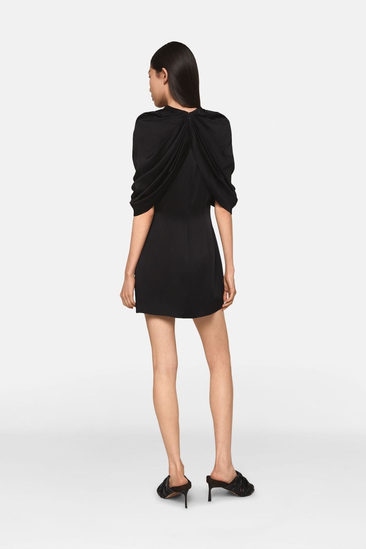 Stella McCartney Draped Satin Mini Dress - Black