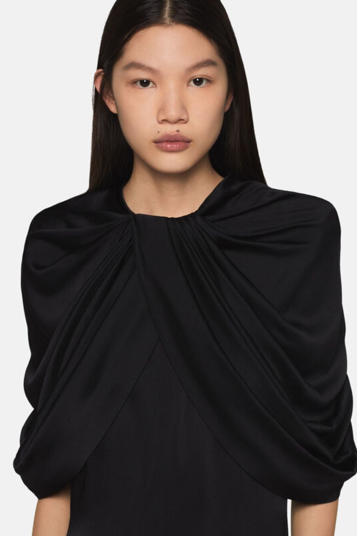 Stella McCartney Draped Satin Mini Dress - Black