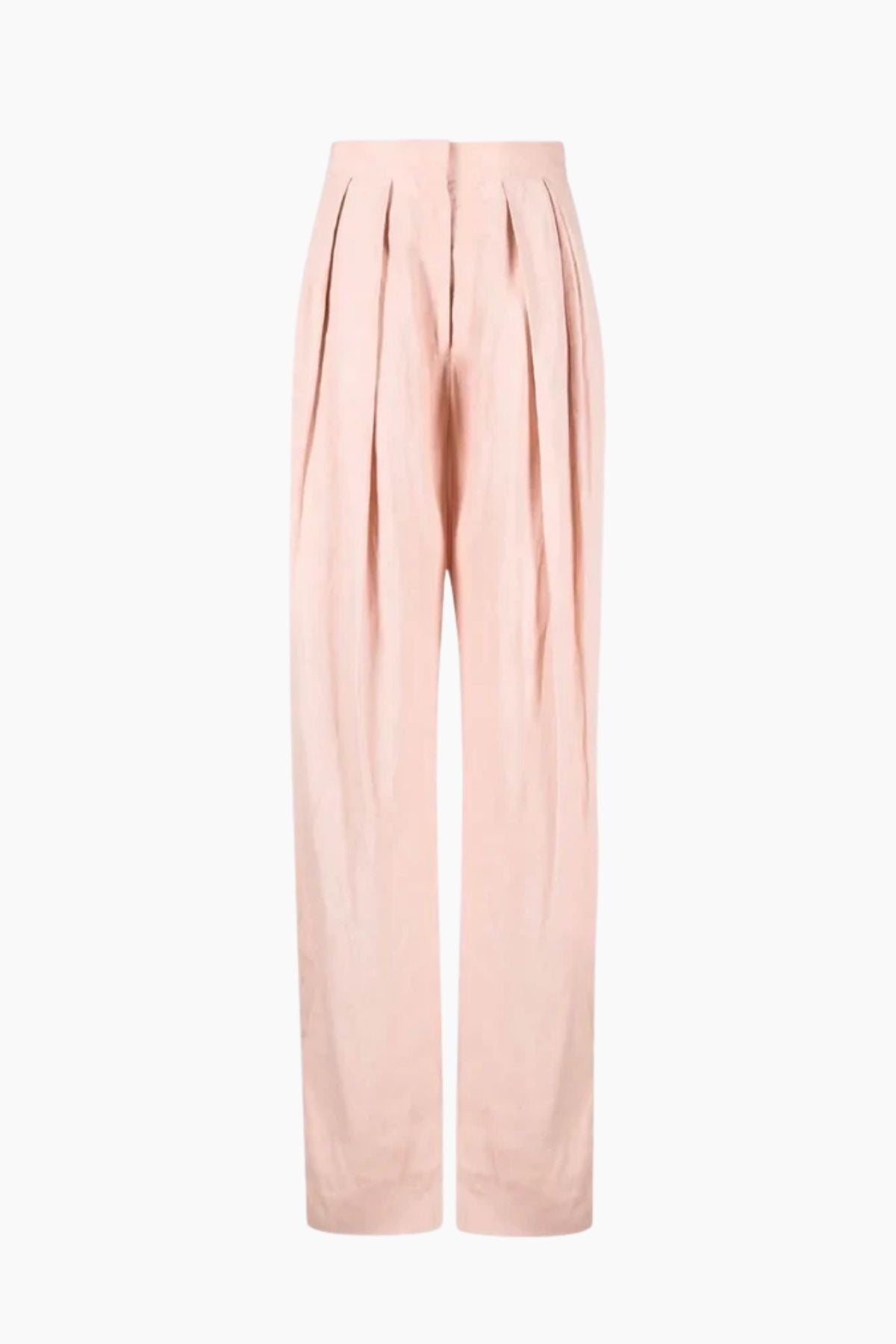 Stella McCartney Fluid Linen Pleat Front Trousers - Rose