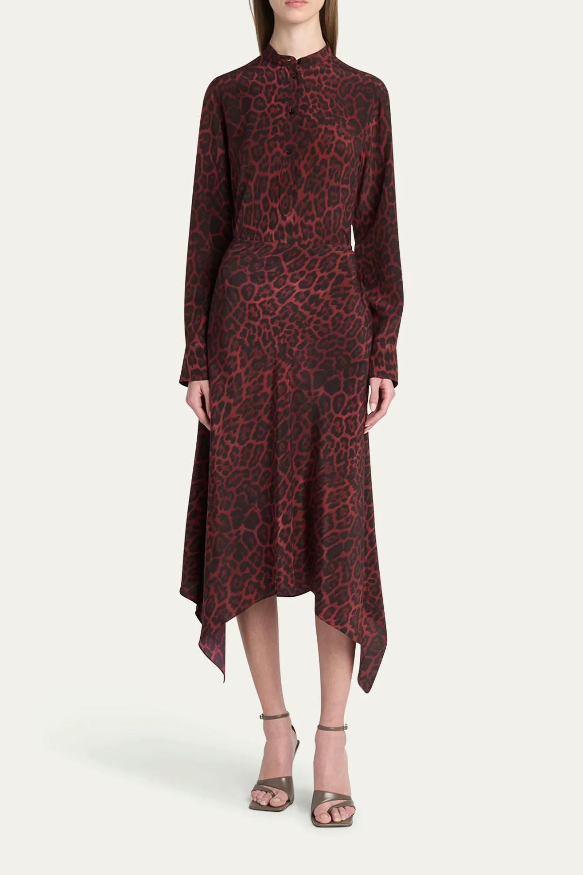 Stella McCartney Leopard Print LS Top - Berry