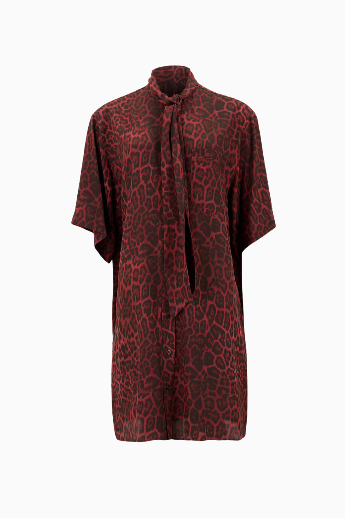 Stella McCartney Leopard Tie SS Dress - Berry