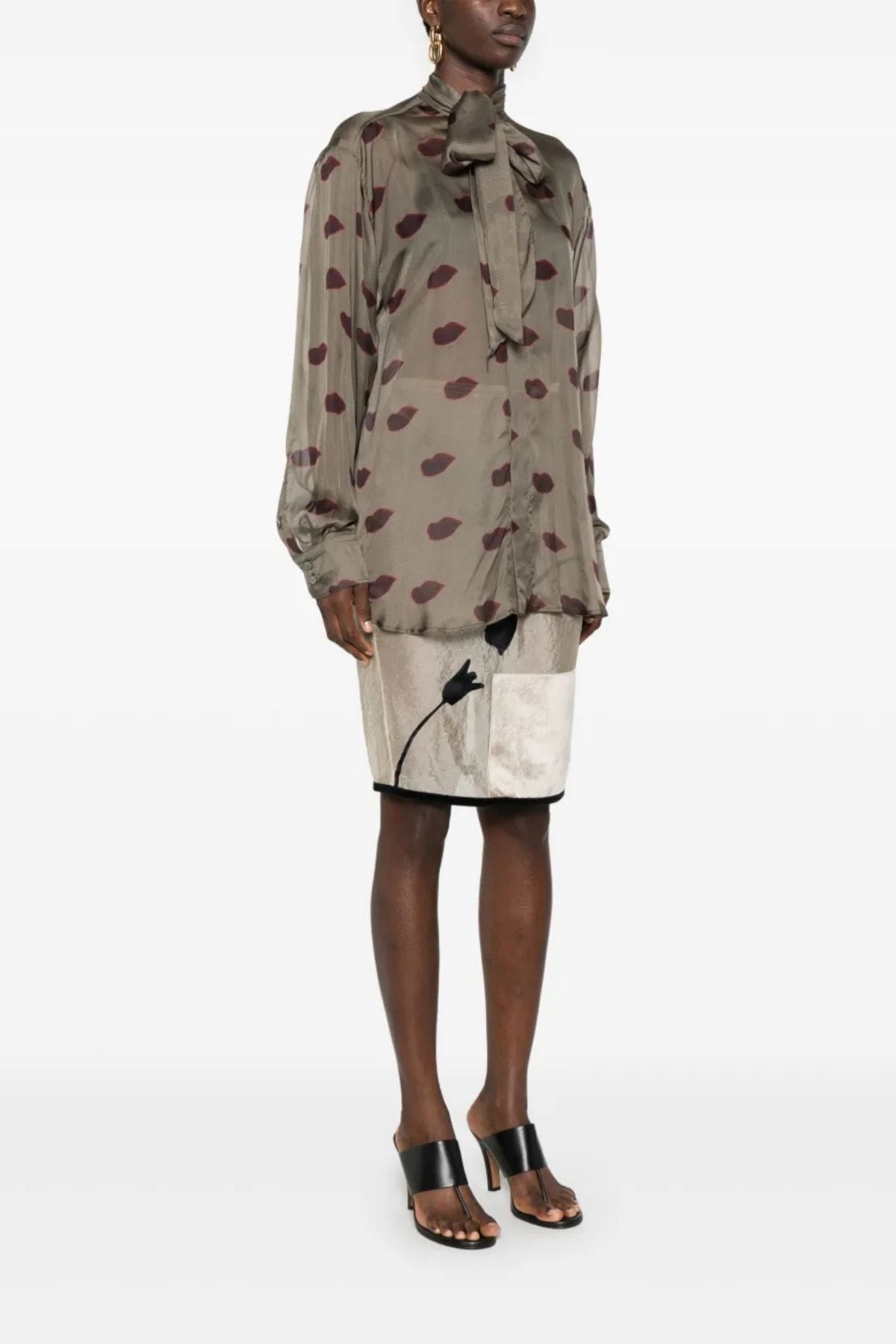 Stella McCartney Lips Print Shirt - Mud