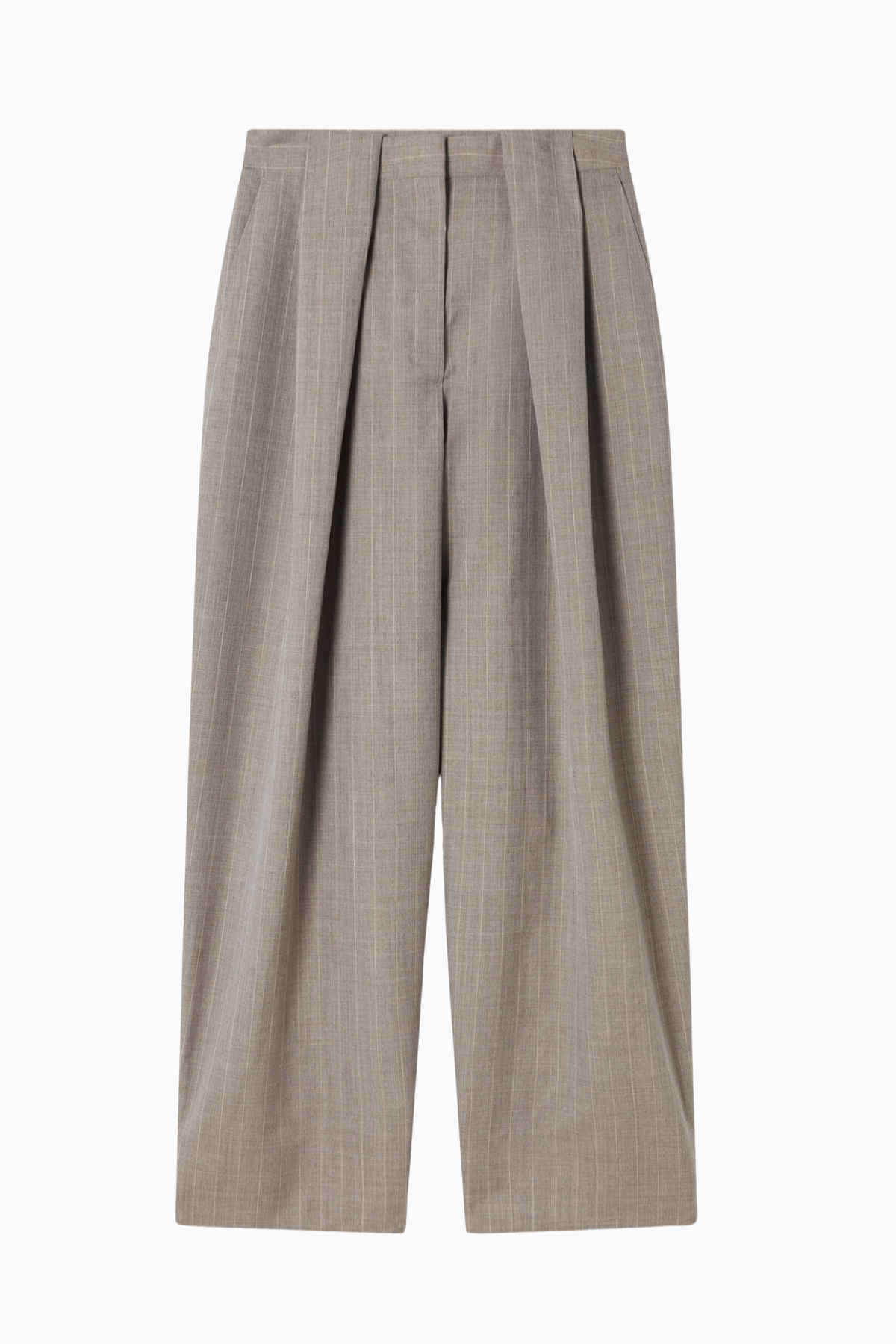 Stella McCartney Melange Stripe Balloon Trouser - Stone