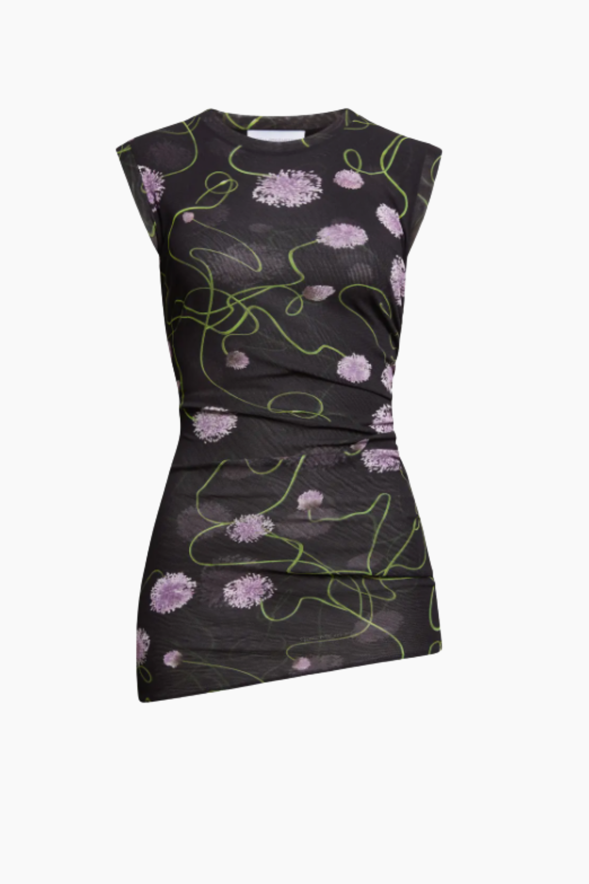 Stella McCartney Mesh Twisted Floral SL Top - Multi