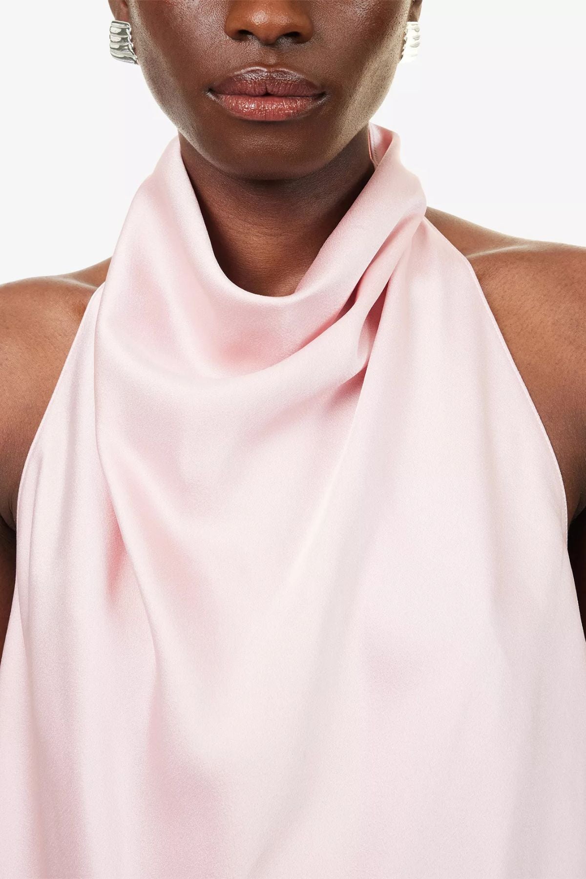 Stella McCartney Satin Halterneck Top - Petal Rose