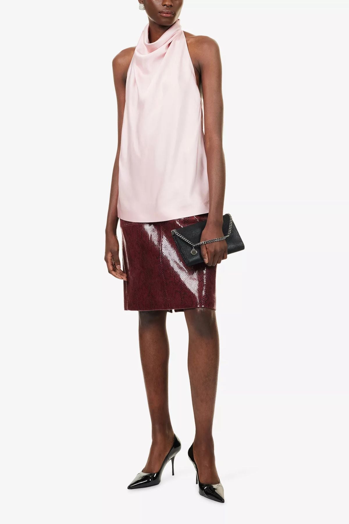 Stella McCartney Satin Halterneck Top - Petal Rose