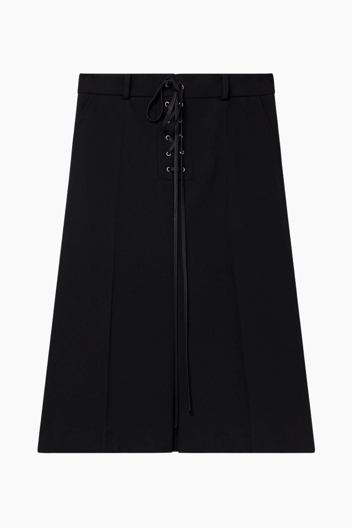 Stella McCartney Whipstitch Closure Wool Skirt - Black