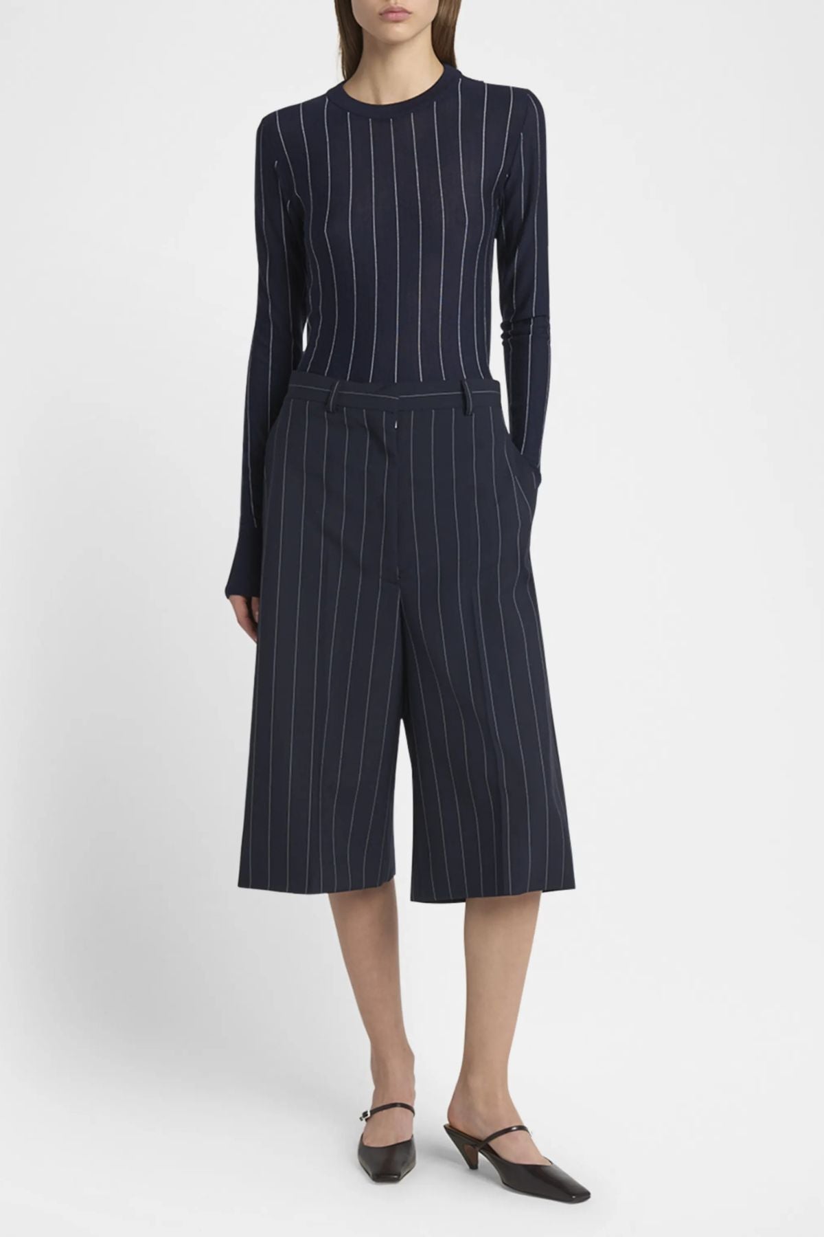 Stella McCartney Wide Pinstripe Culotte - Ink