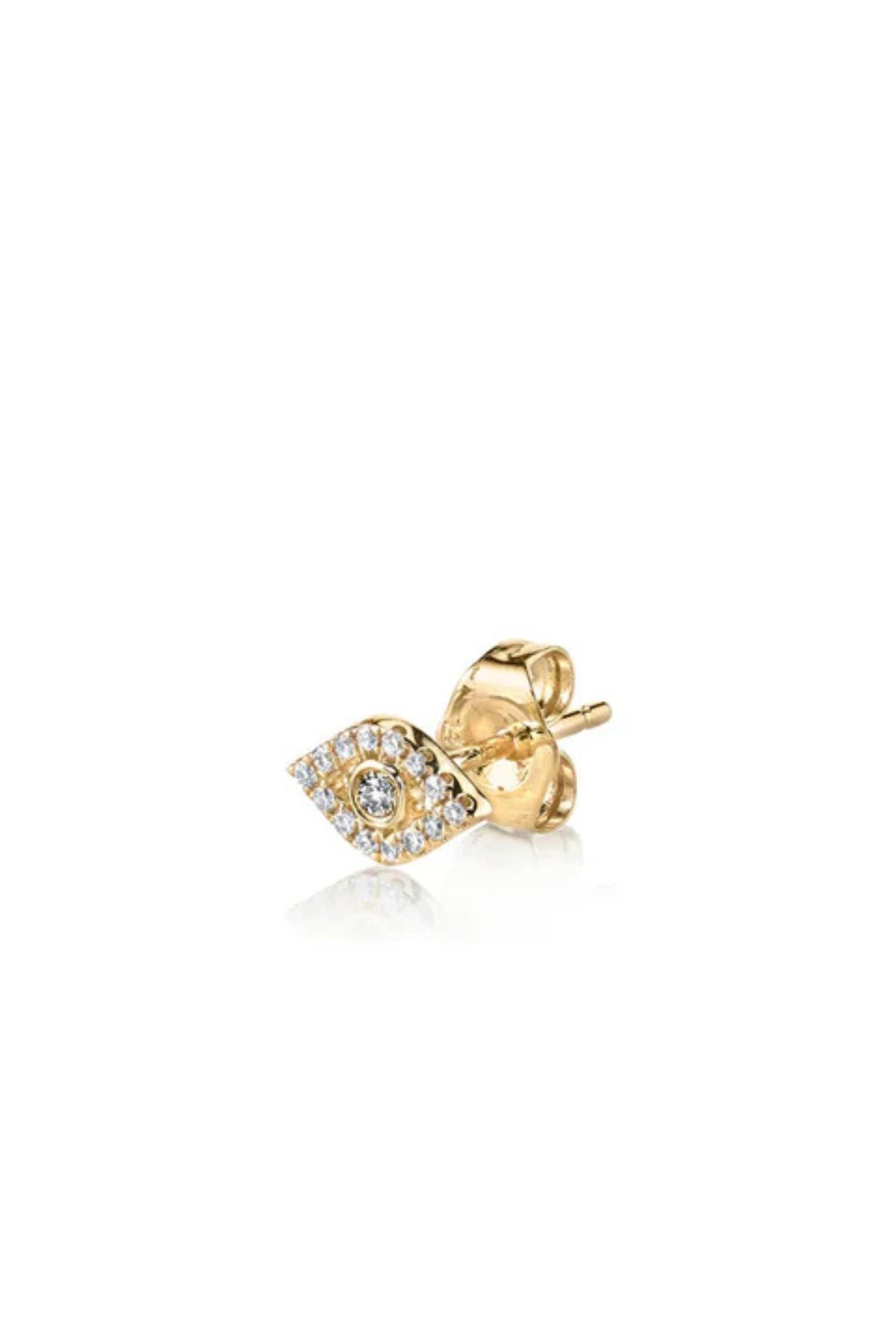 Sydney Evan Diamond Bezel Evil Eye Studs