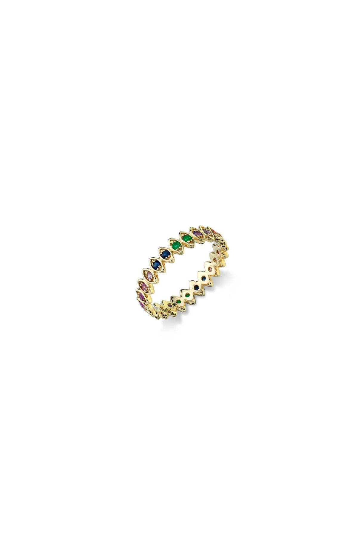 Sydney Evan Rainbow Vertical Marquis Eternity Ring - Yellow Gold