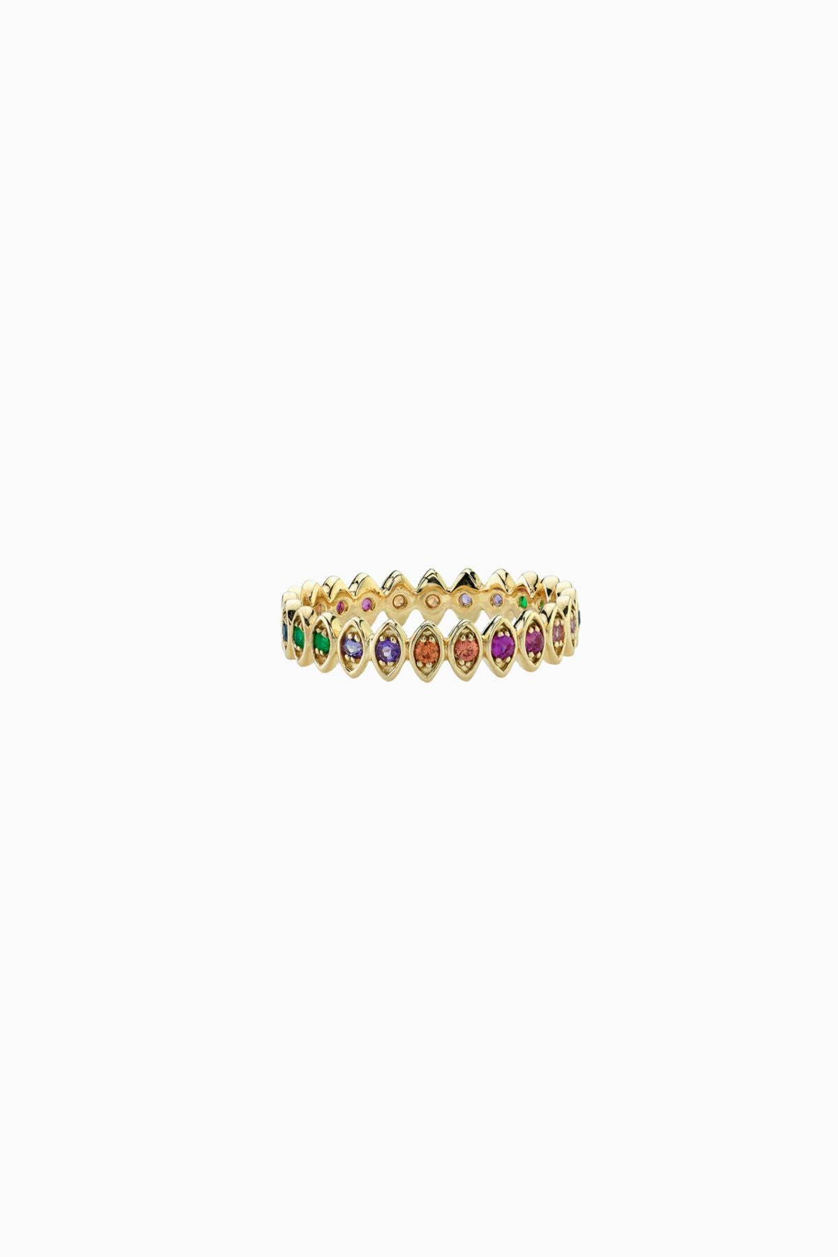 Sydney Evan Rainbow Vertical Marquis Eternity Ring - Yellow Gold