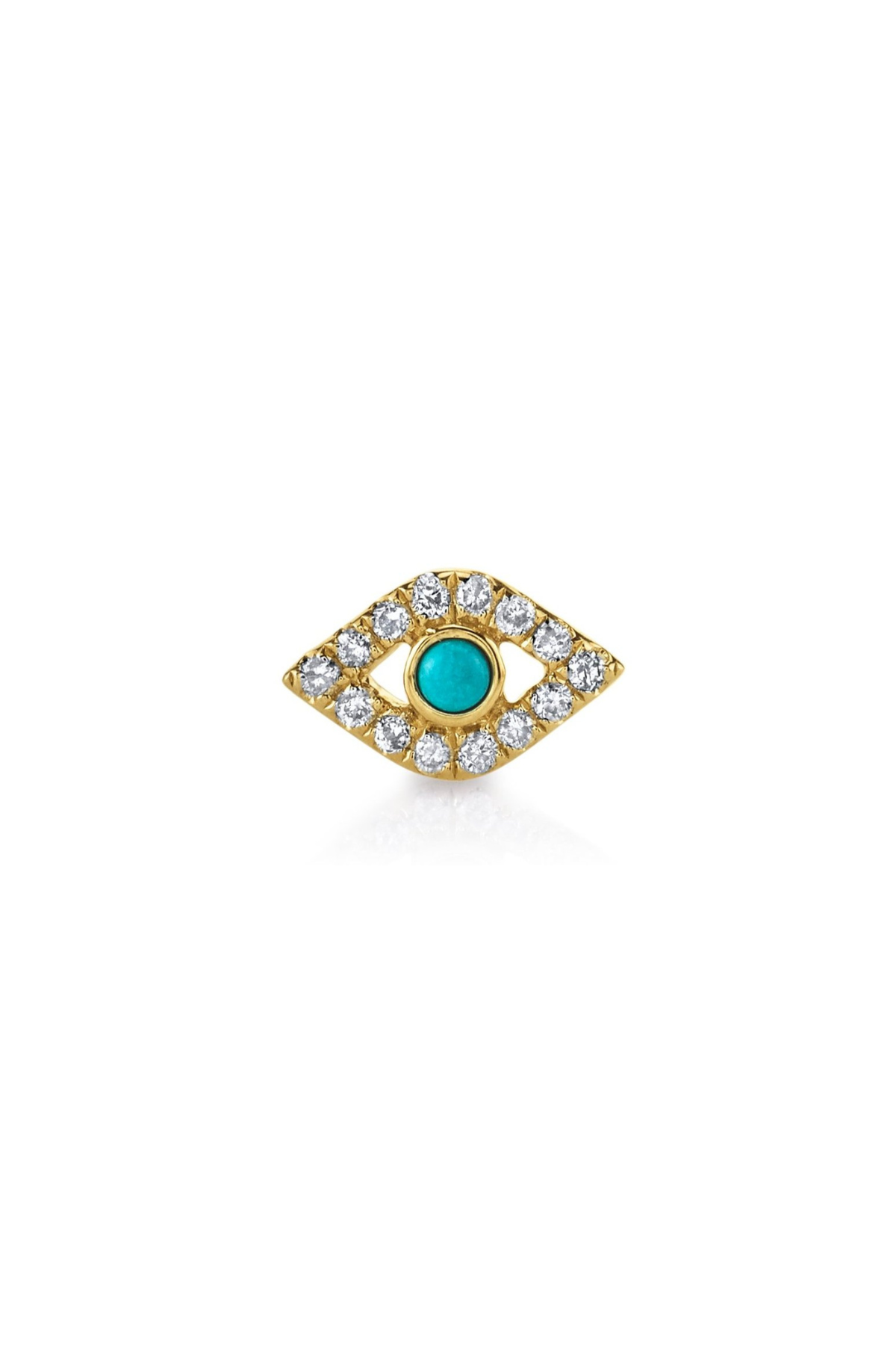 Sydney Evan Turquoise & Diamond Bezel Evil Eye Studs