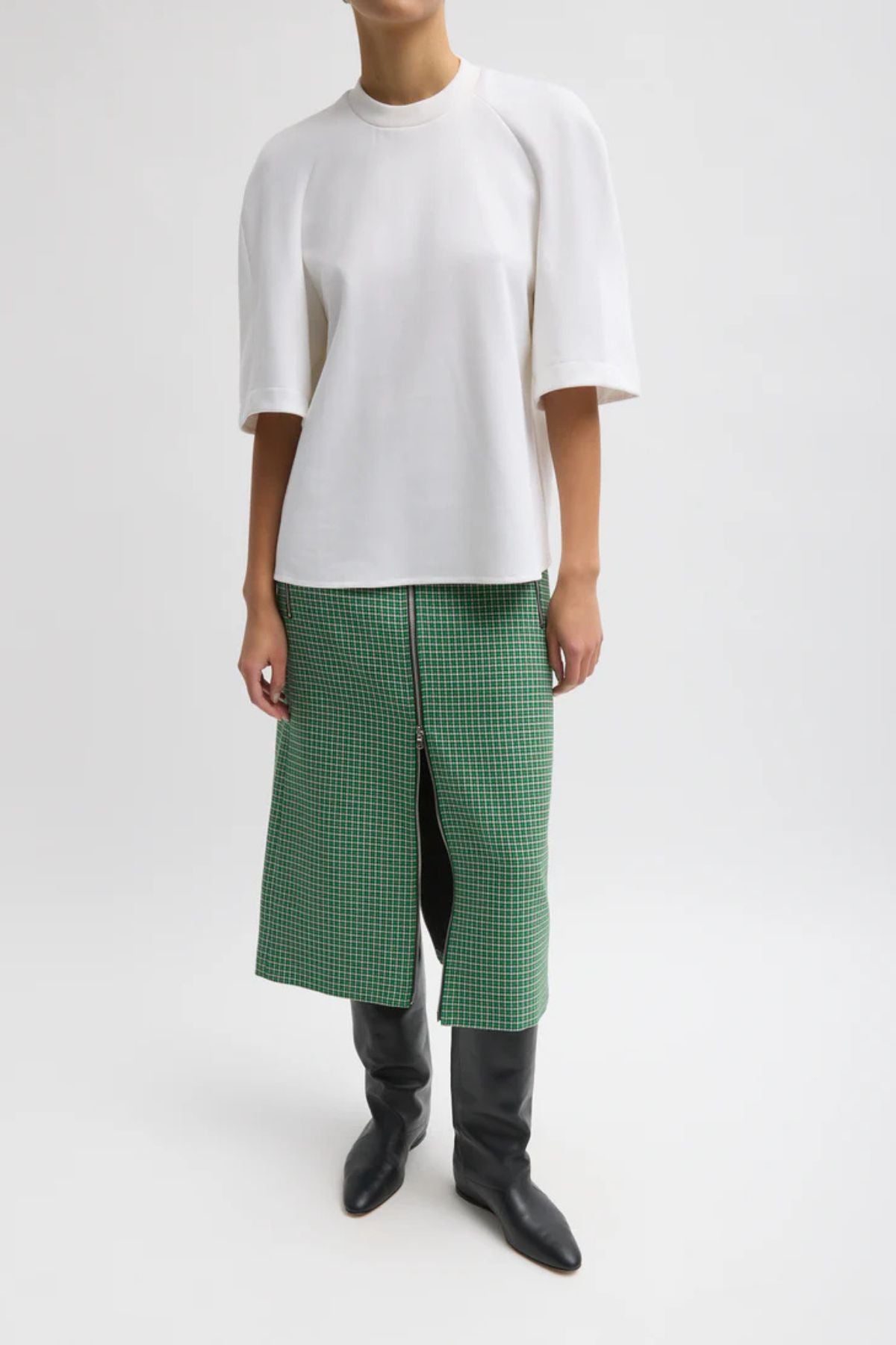 Tibi Active Knit Raglan Top - White