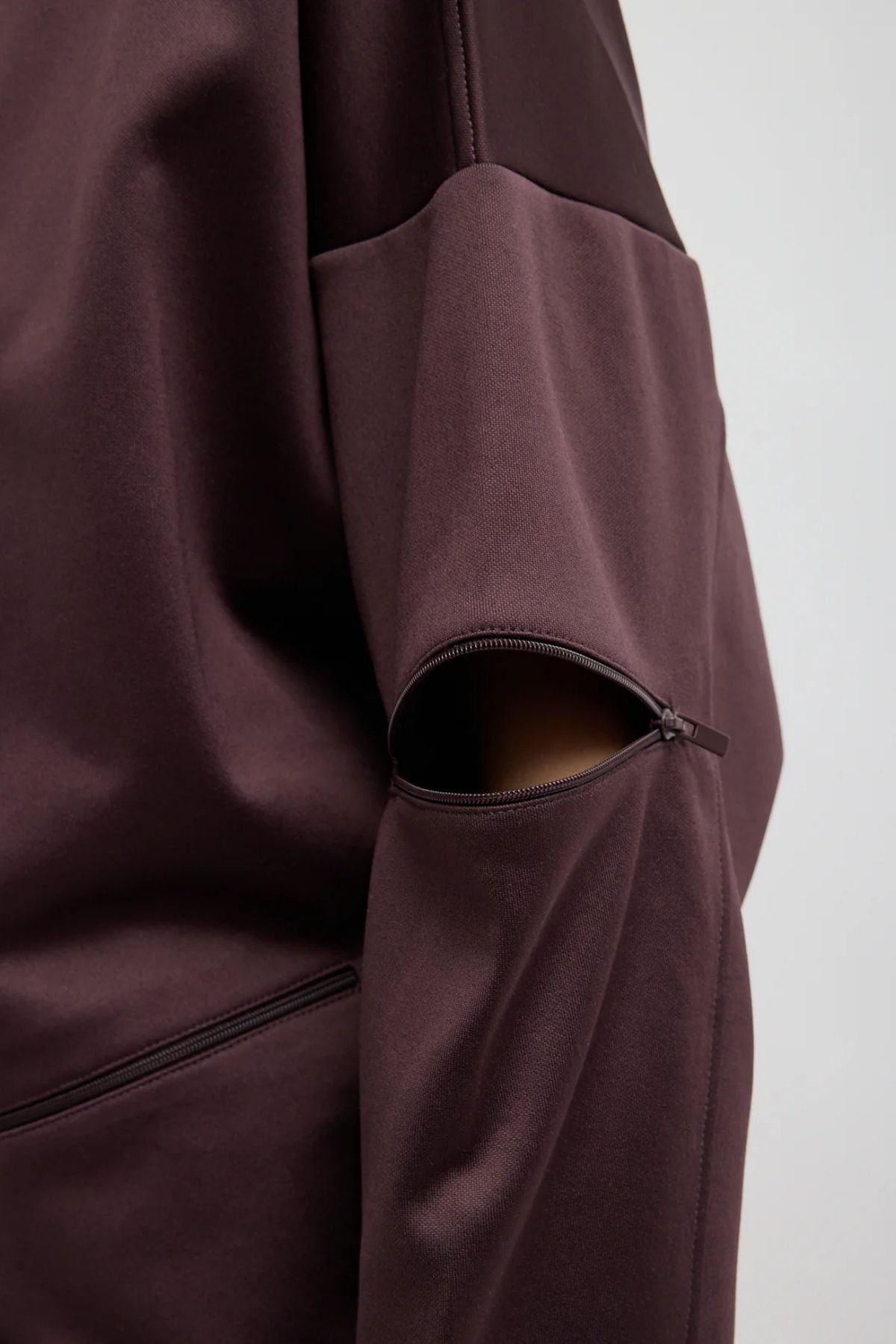 Tibi Active Knit Zipper Detailed Track Jacket - Brown