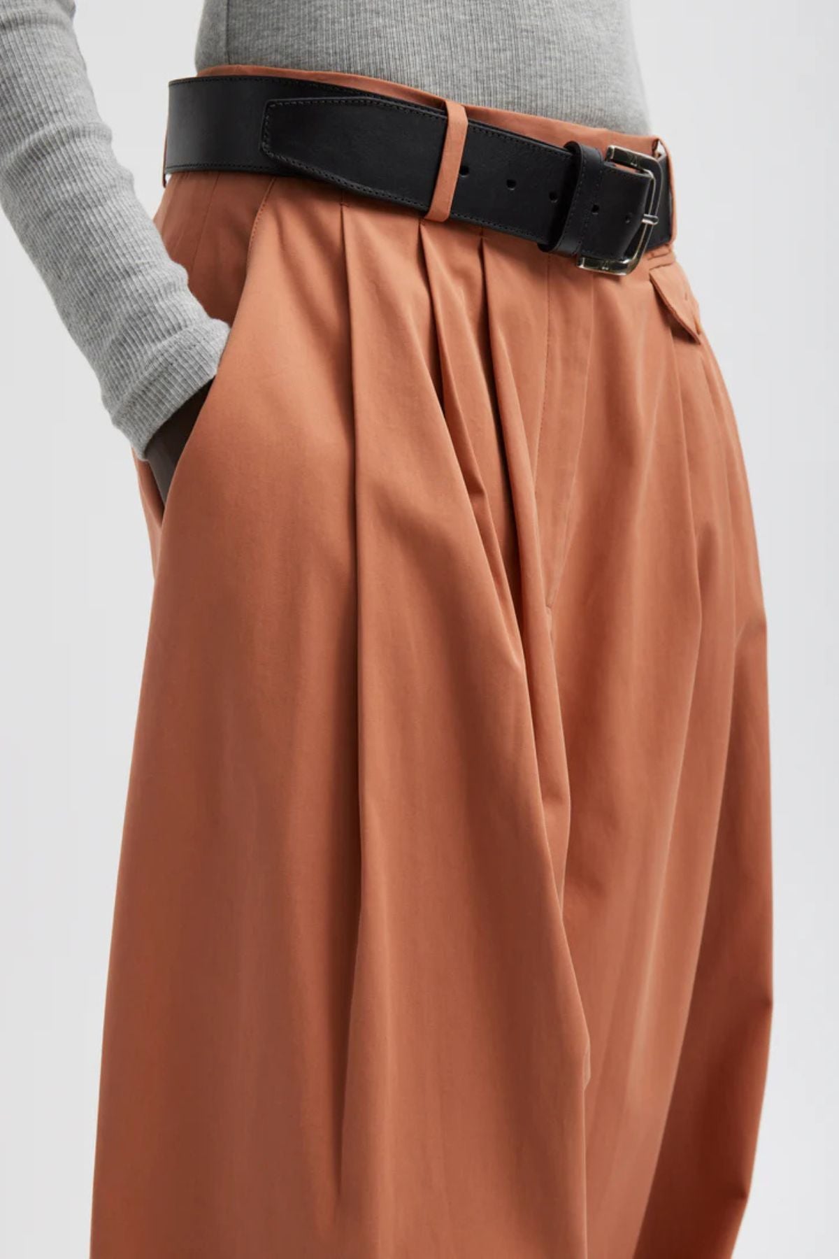 Tibi Bio Twill Triple Pleat Long Pant - Yam