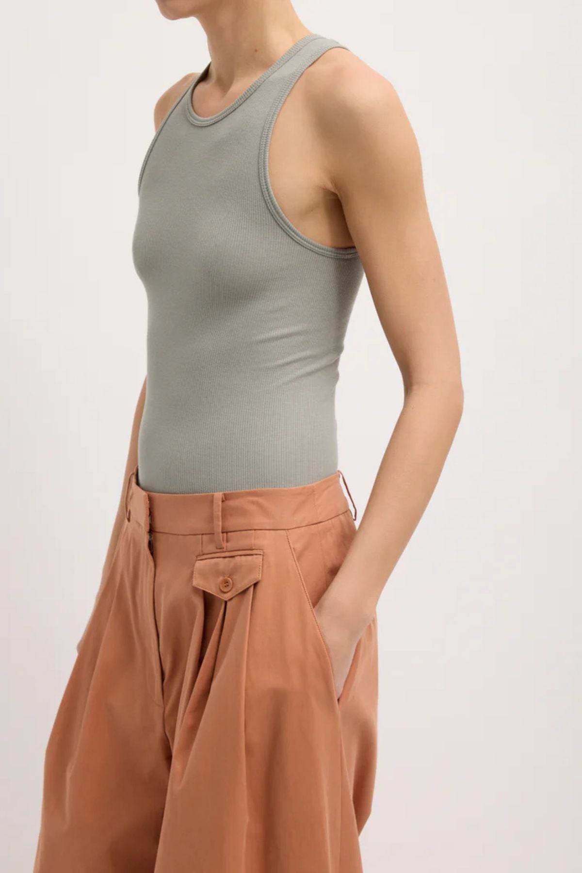 Tibi Bio Twill Triple Pleat Long Pant - Yam