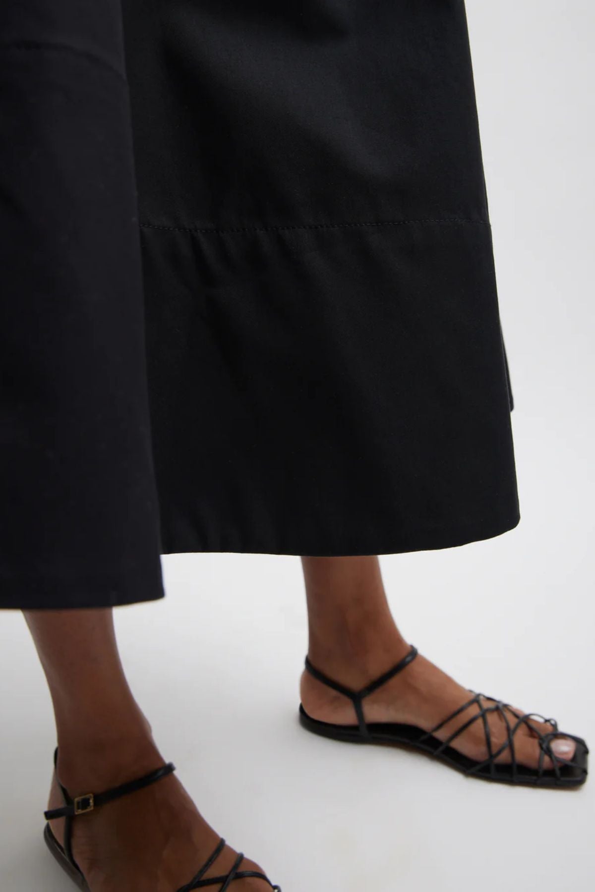 Tibi Bonded Luxe Twill Circle Skirt - Black