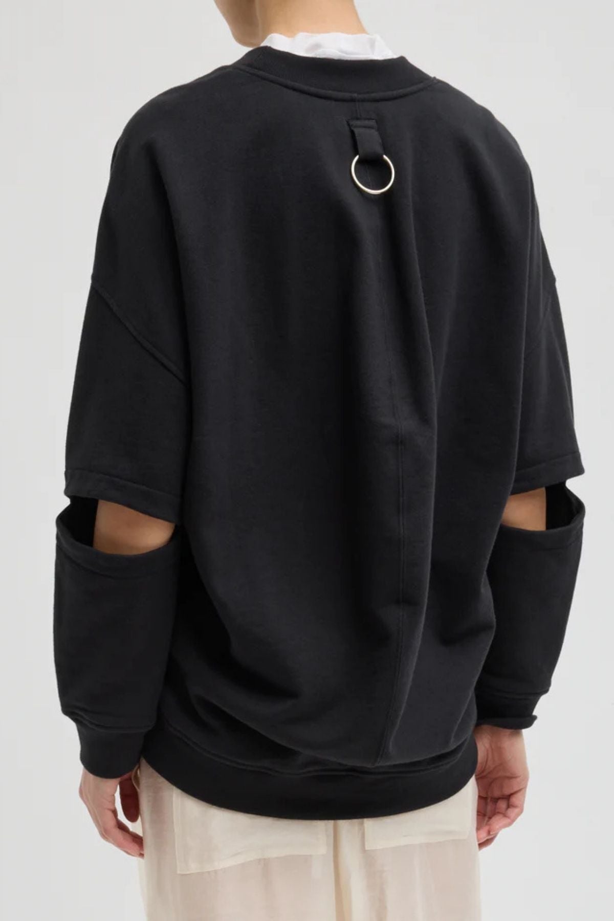 Tibi Cocoon Crewneck Sweatshirt - Black