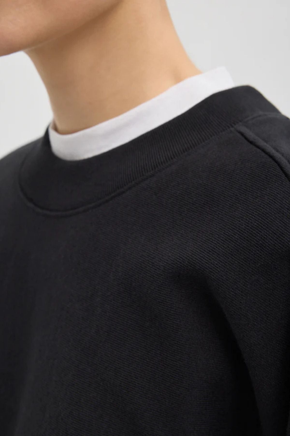 Tibi Cocoon Crewneck Sweatshirt - Black