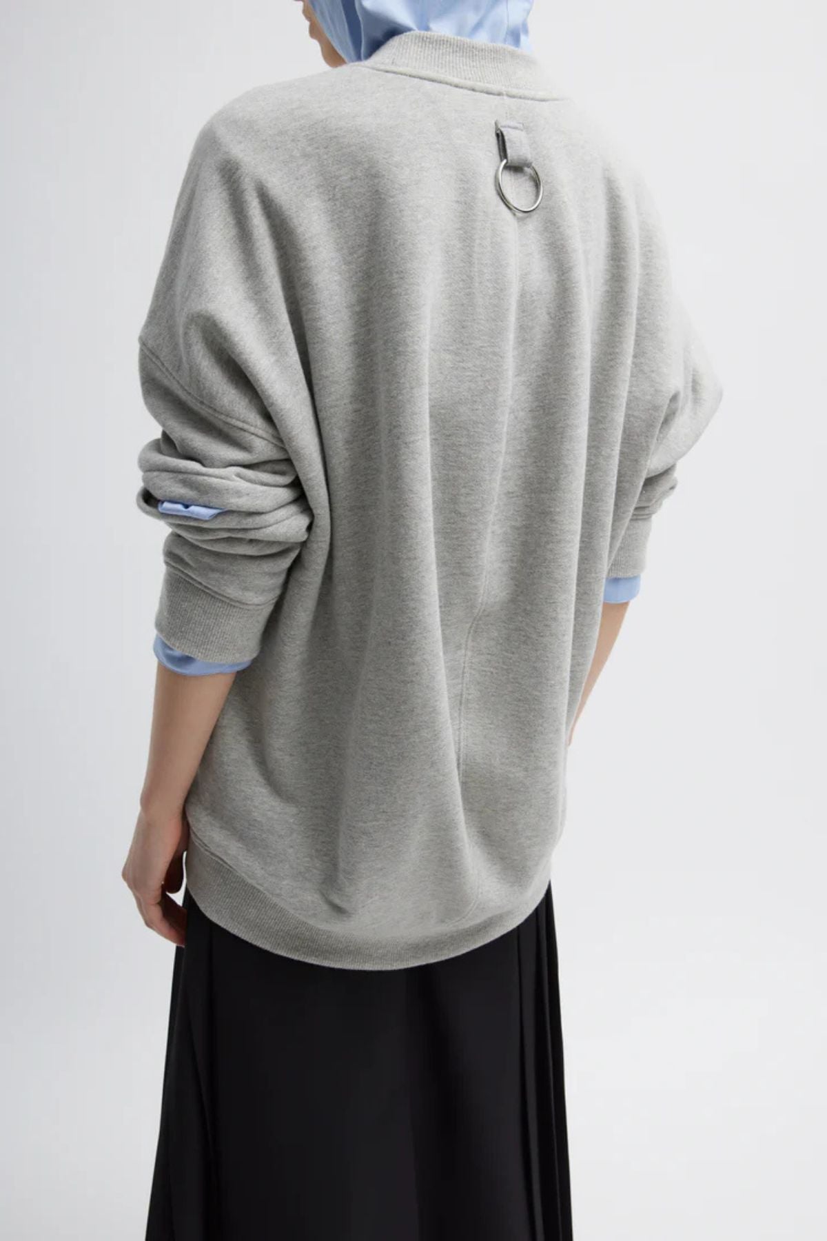 Tibi Cocoon Crewneck Sweatshirt - Heather Grey