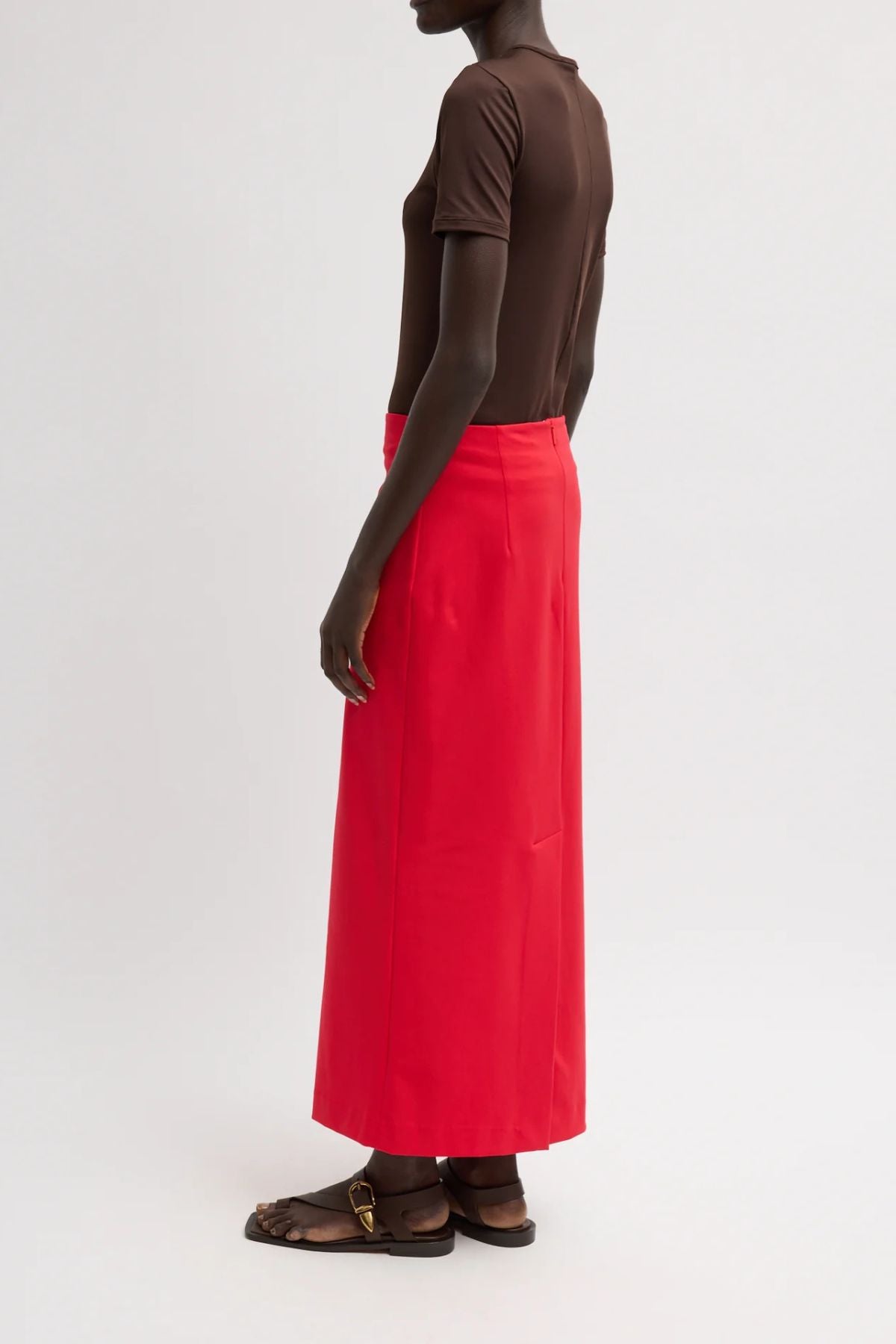 Tibi Compact Ultra Stretch Knit Pencil Skirt - Red