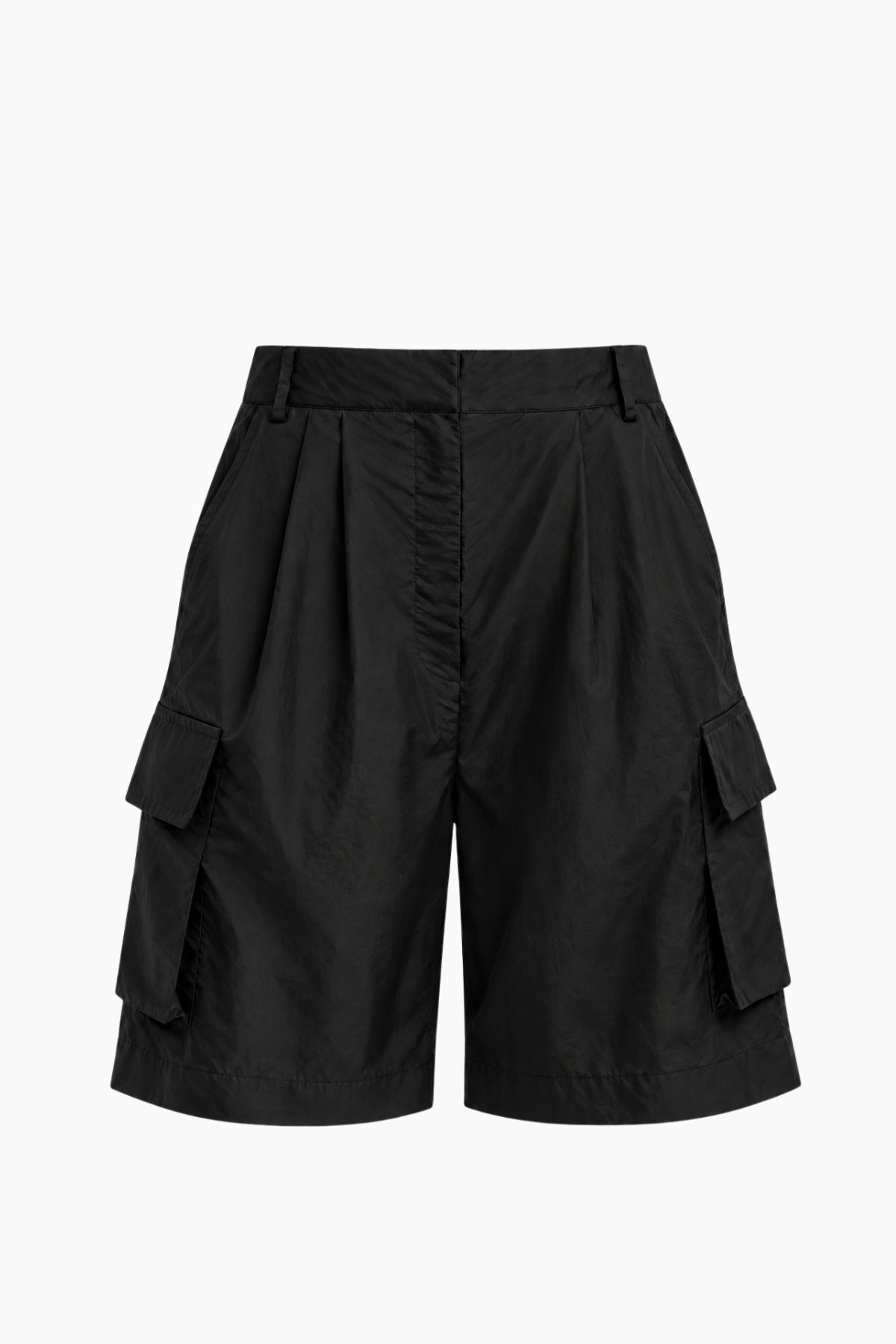 Tibi Crispy Nylon Stella Short - Black