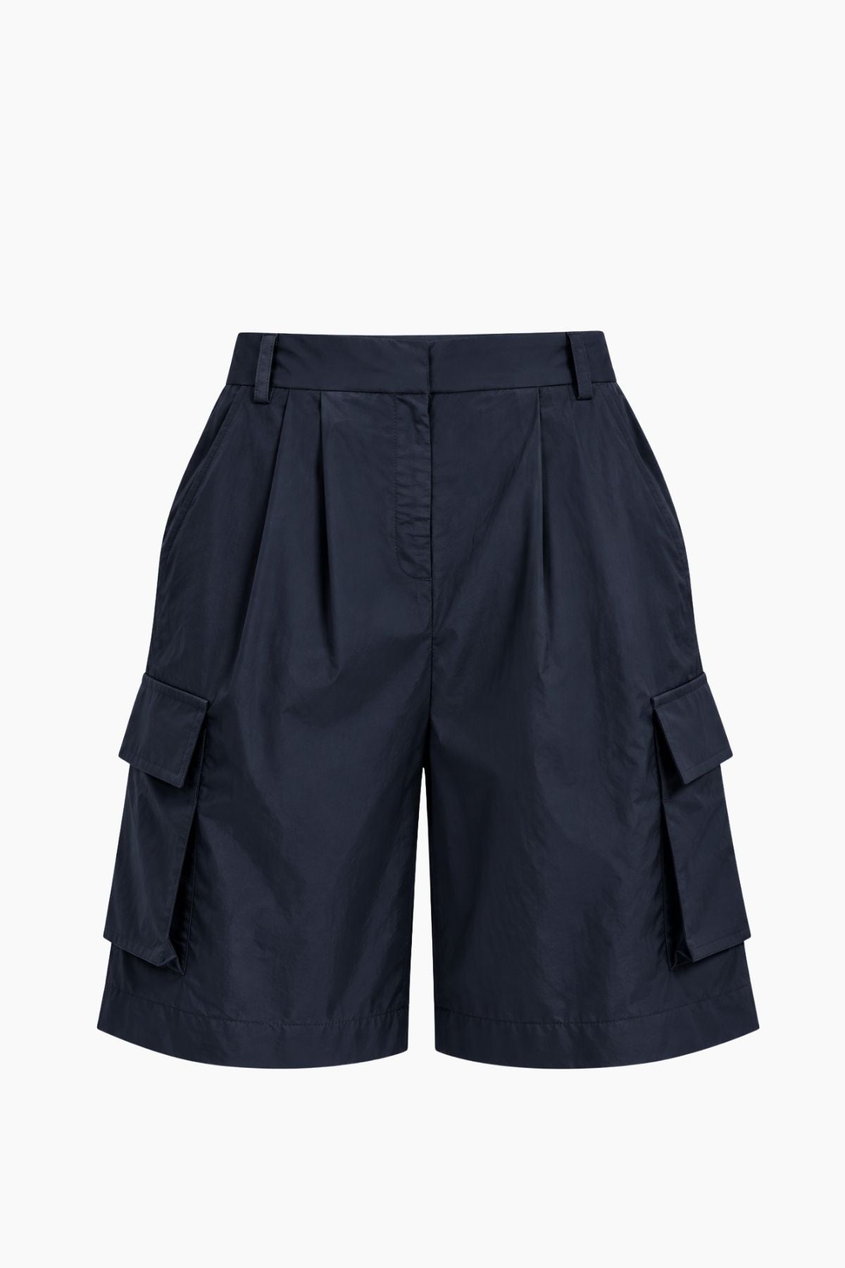 Tibi Crispy Nylon Stella Short - Navy