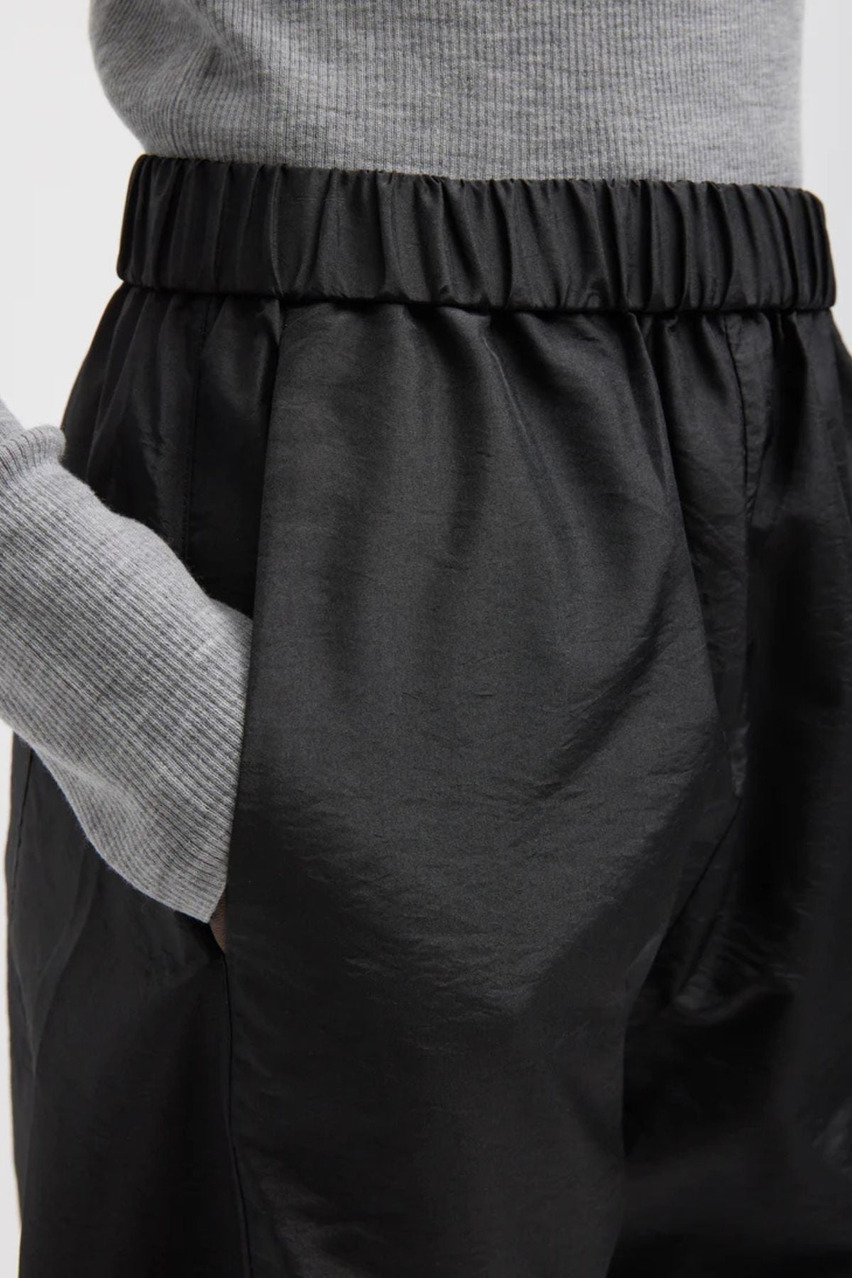 Tibi Crispy Nylon Winslow Pant - Black