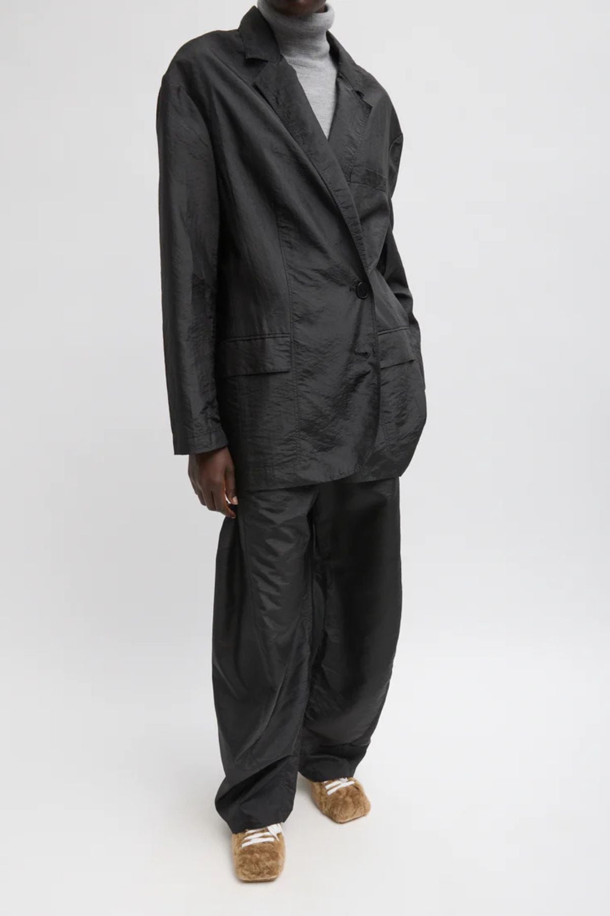 Tibi Crispy Nylon Winslow Pant - Black