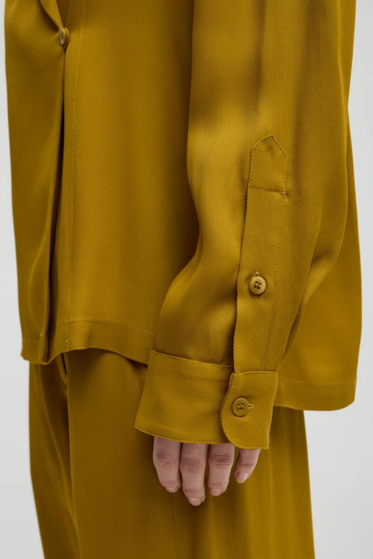 Tibi Eco Acetate Viscose Wrap Shirt Jacket - Mustard