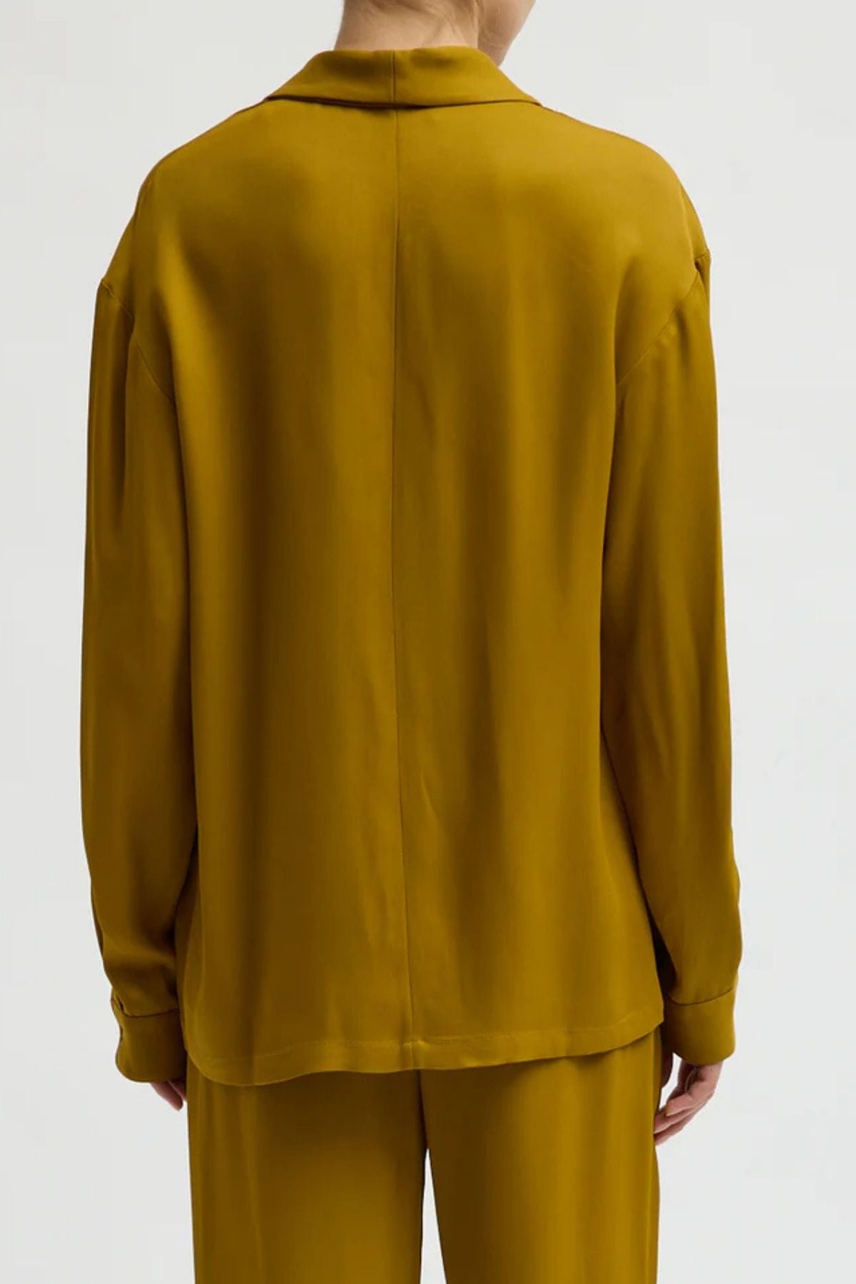 Tibi Eco Acetate Viscose Wrap Shirt Jacket - Mustard