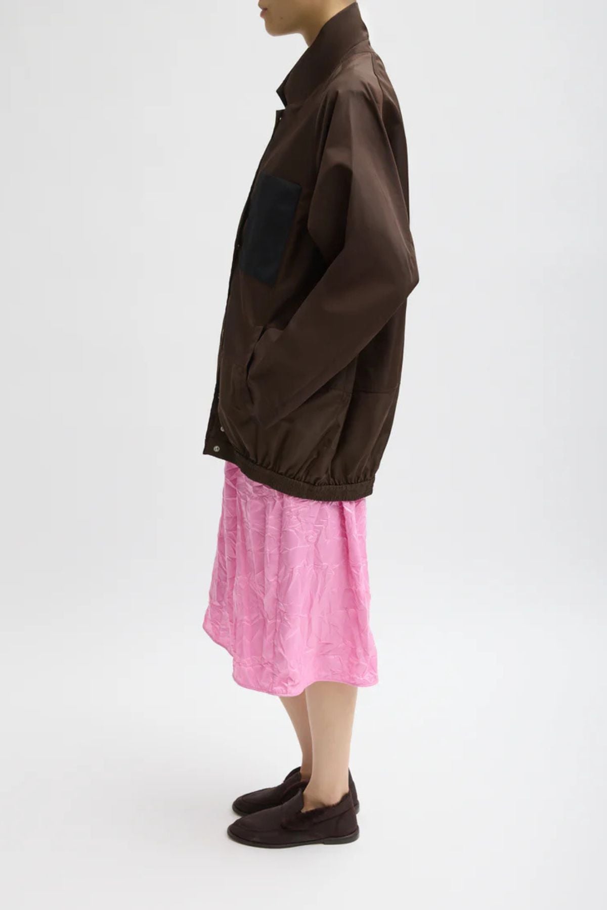 Tibi Eco Nylon Bomber Jacket - Brown