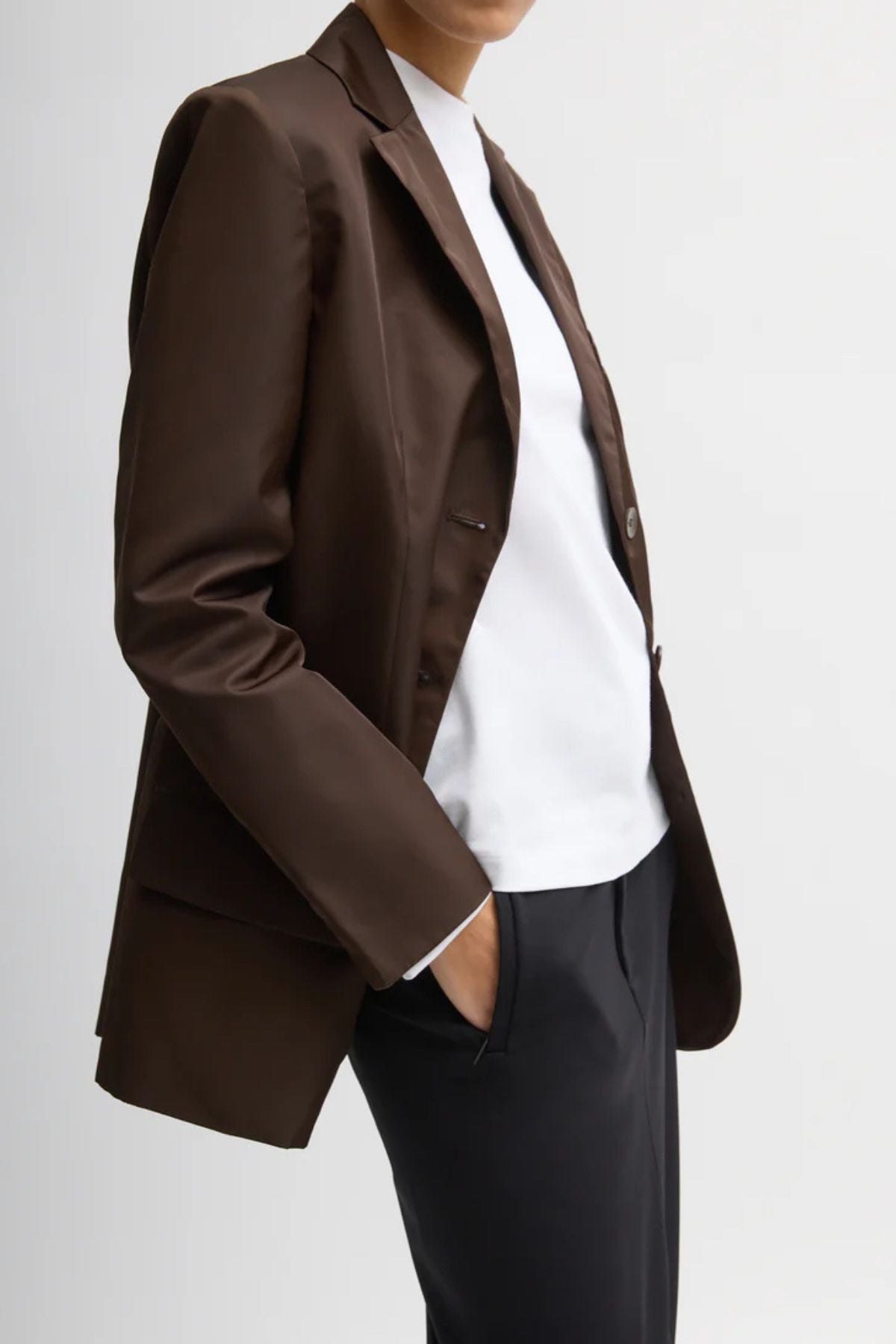 Tibi Eco Nylon Max Blazer - Brown