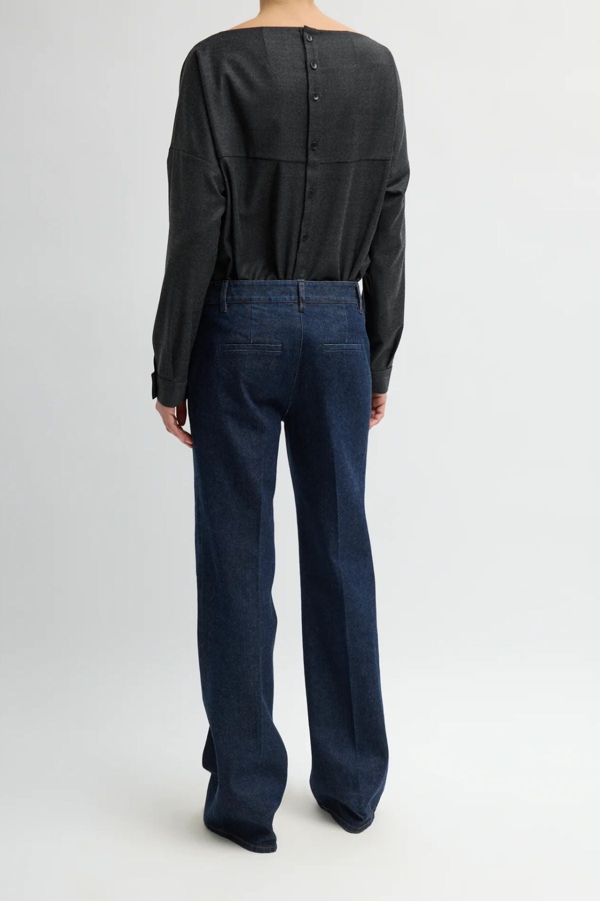 Tibi Indigo Denim Pat Trouser Jean - Dark Denim