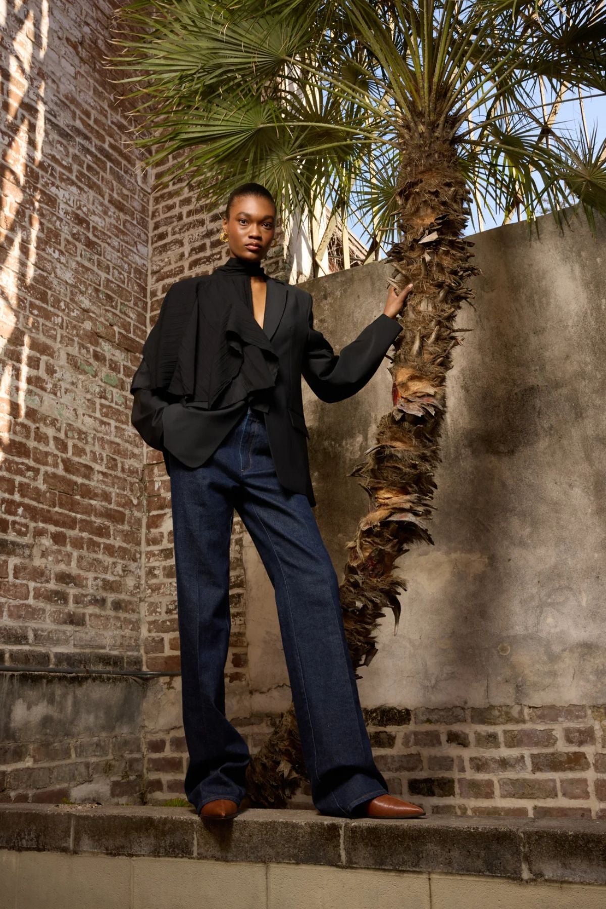 Tibi Indigo Denim Pat Trouser Jean - Dark Denim