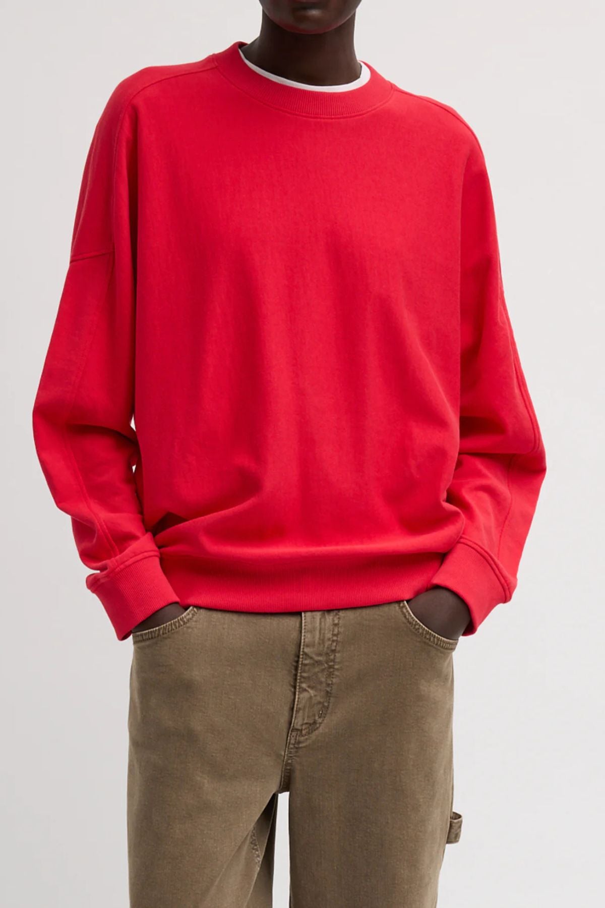 Tibi Lightweight Crewneck Sweatshirt - Red