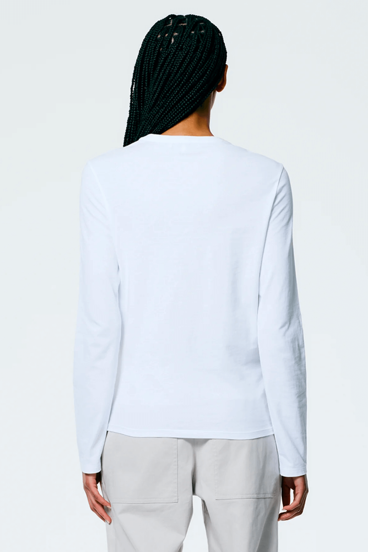 Tibi Long Sleeve Fitted T-Shirt - White