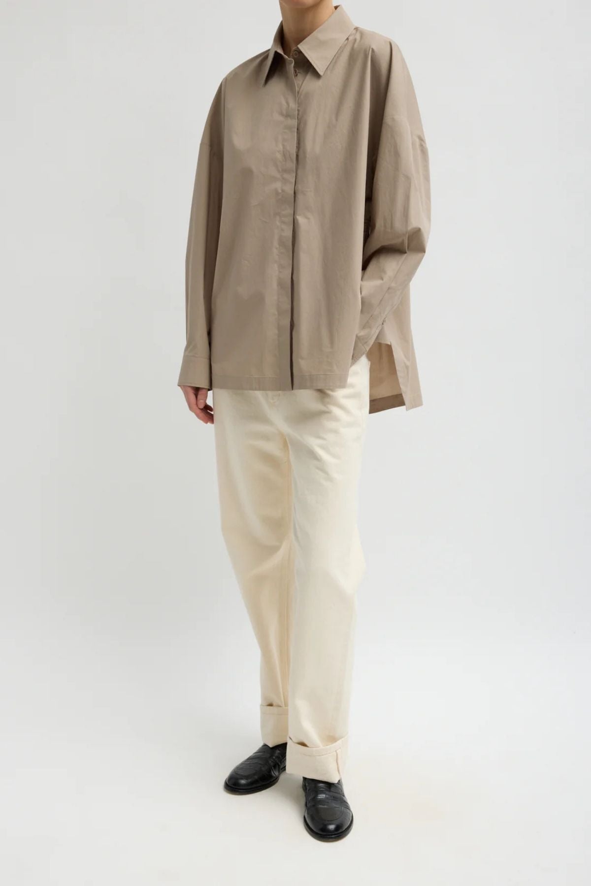 Tibi New Gabe Oversized Shirt - Dark Stone