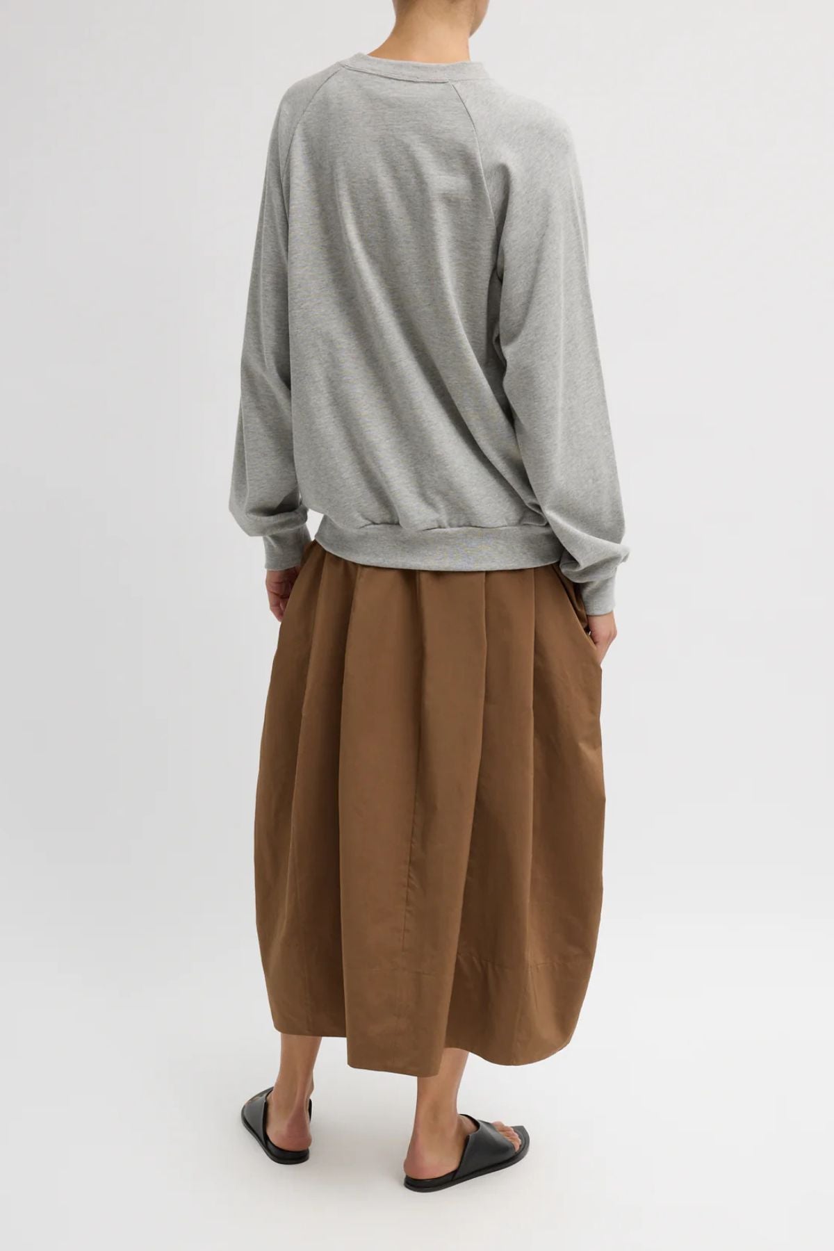 Tibi Nylon Lantern Skirt - Caramel Latte