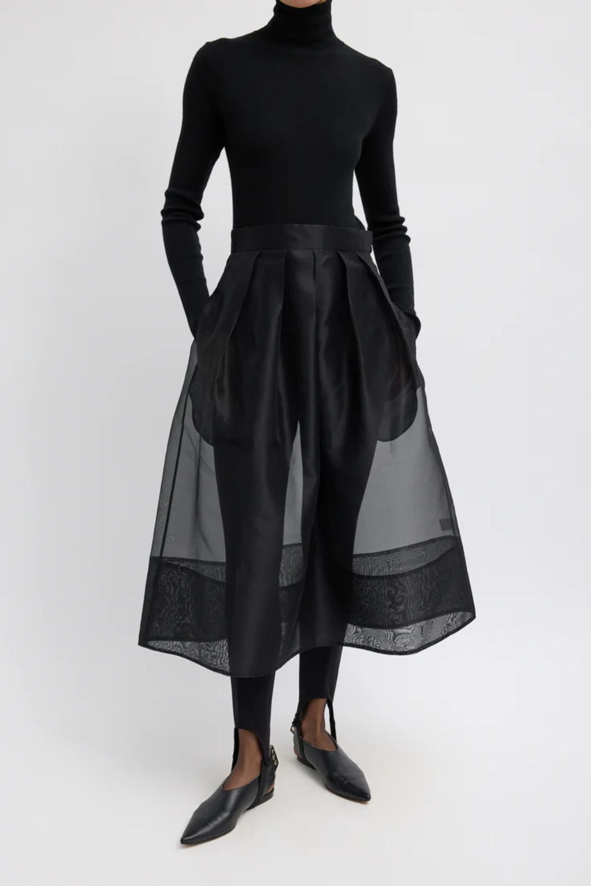 Tibi Organza Full Skirt - Black