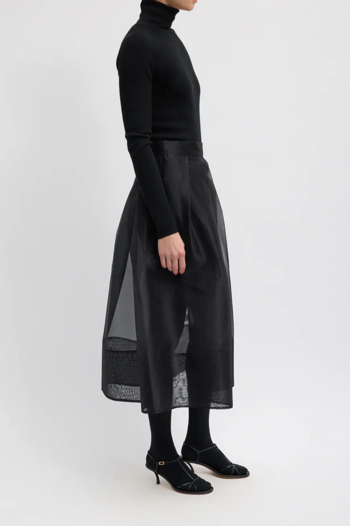 Tibi Organza Full Skirt - Black