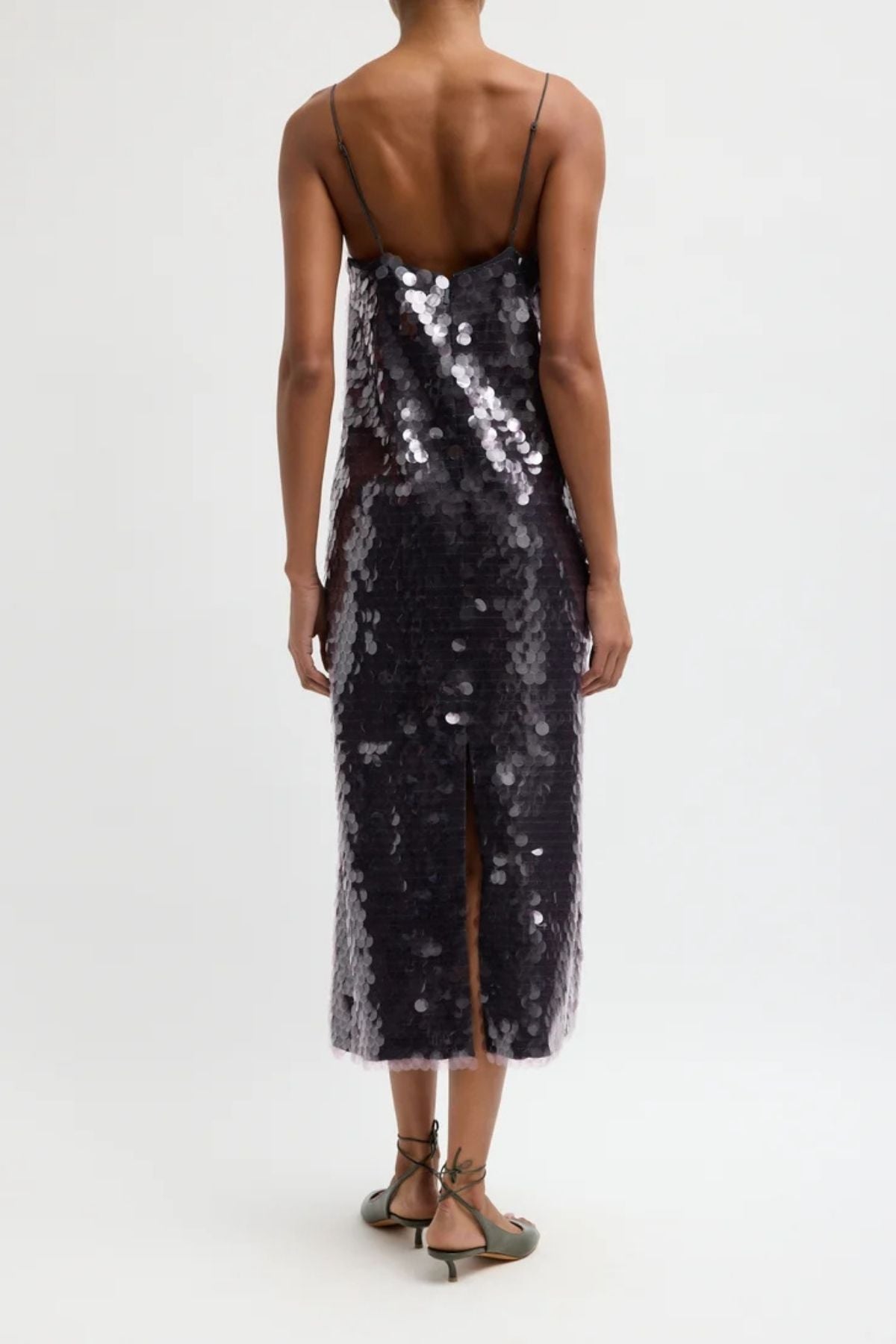 Tibi Pastille Slip Dress - Lavender Grey