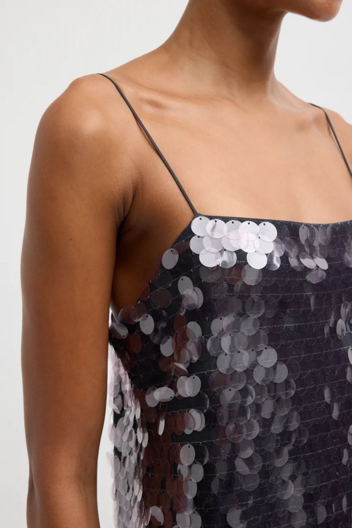 Tibi Pastille Slip Dress - Lavender Grey