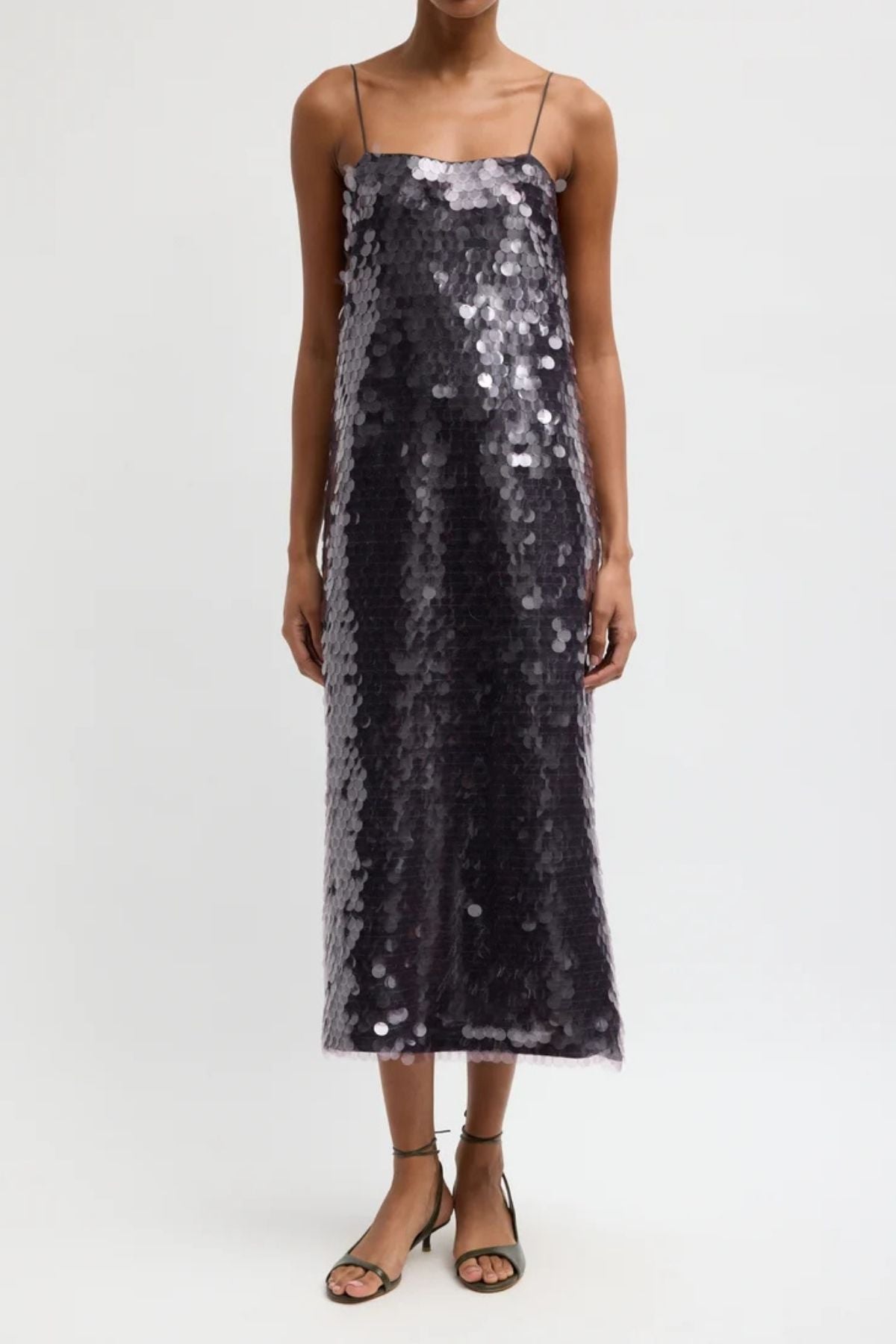 Tibi Pastille Slip Dress - Lavender Grey