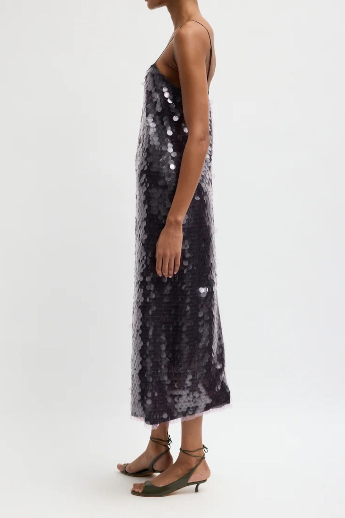 Tibi Pastille Slip Dress - Lavender Grey
