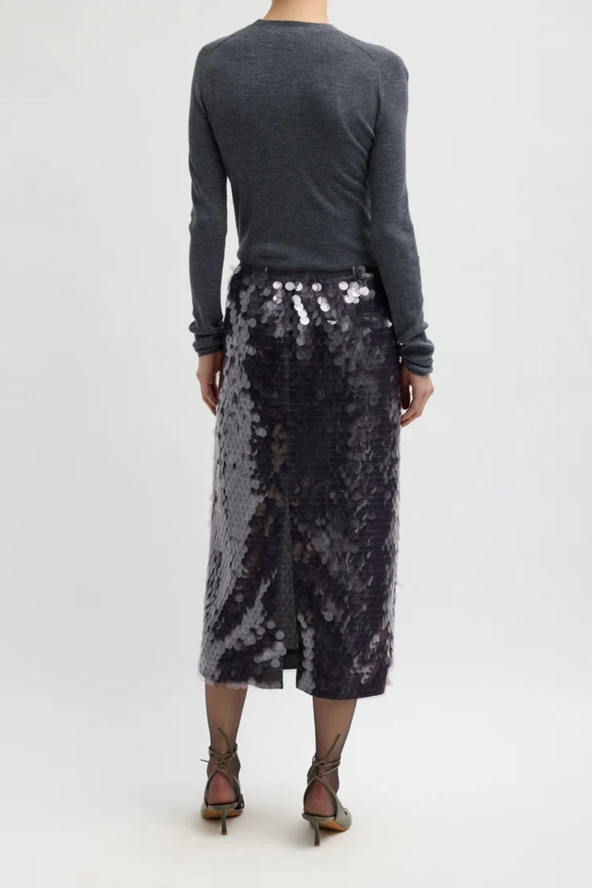Tibi Pastille Slip Skirt - Lavender Grey