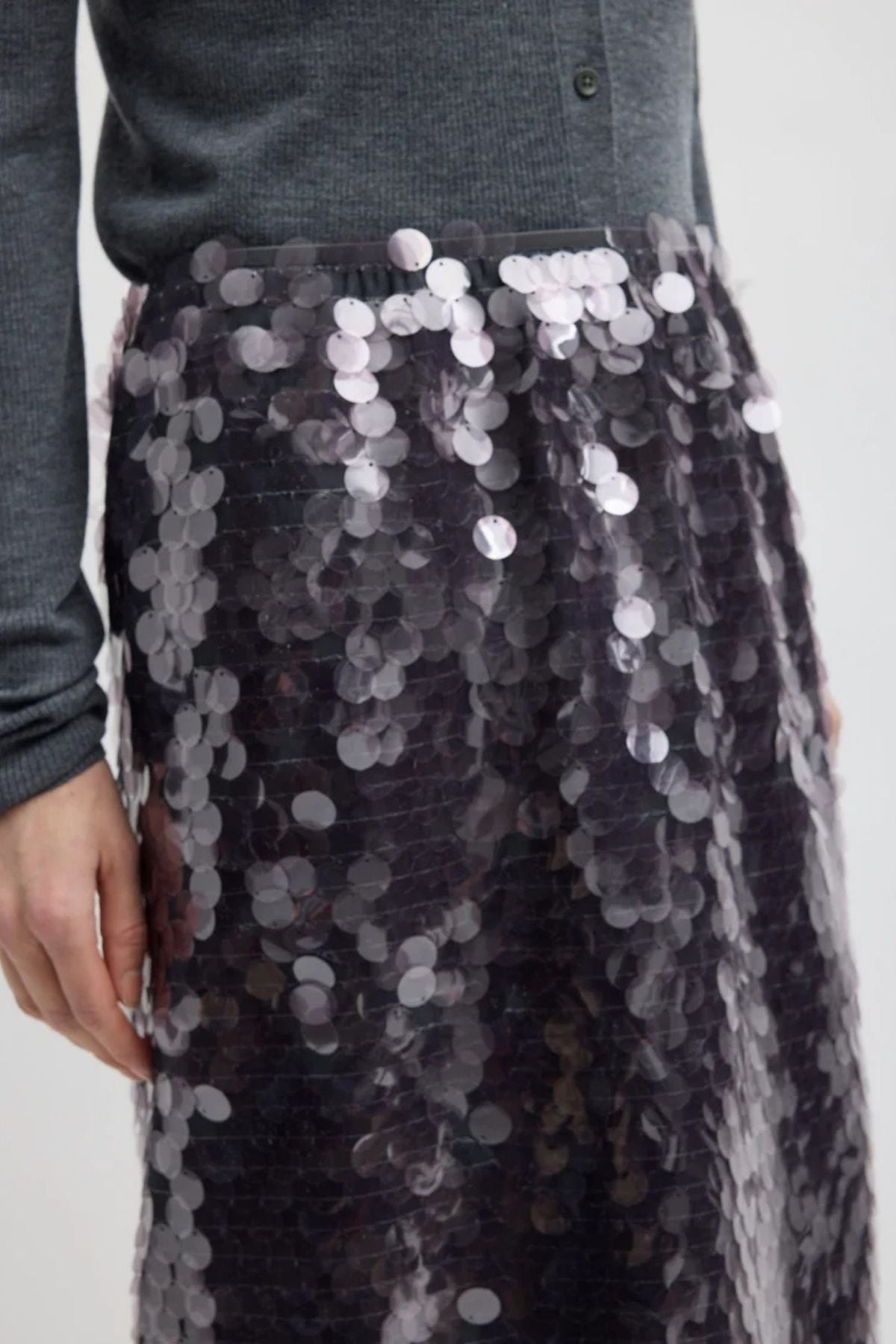 Tibi Pastille Slip Skirt - Lavender Grey