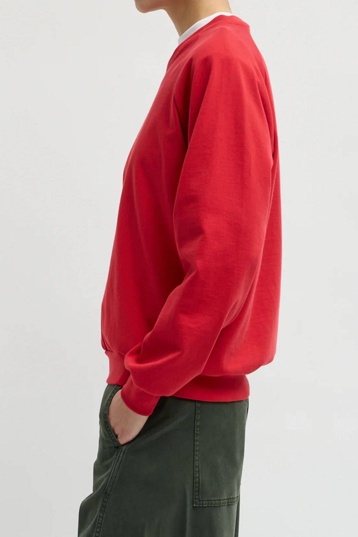 Tibi Perfect T V-Neck Sweatshirt - Red